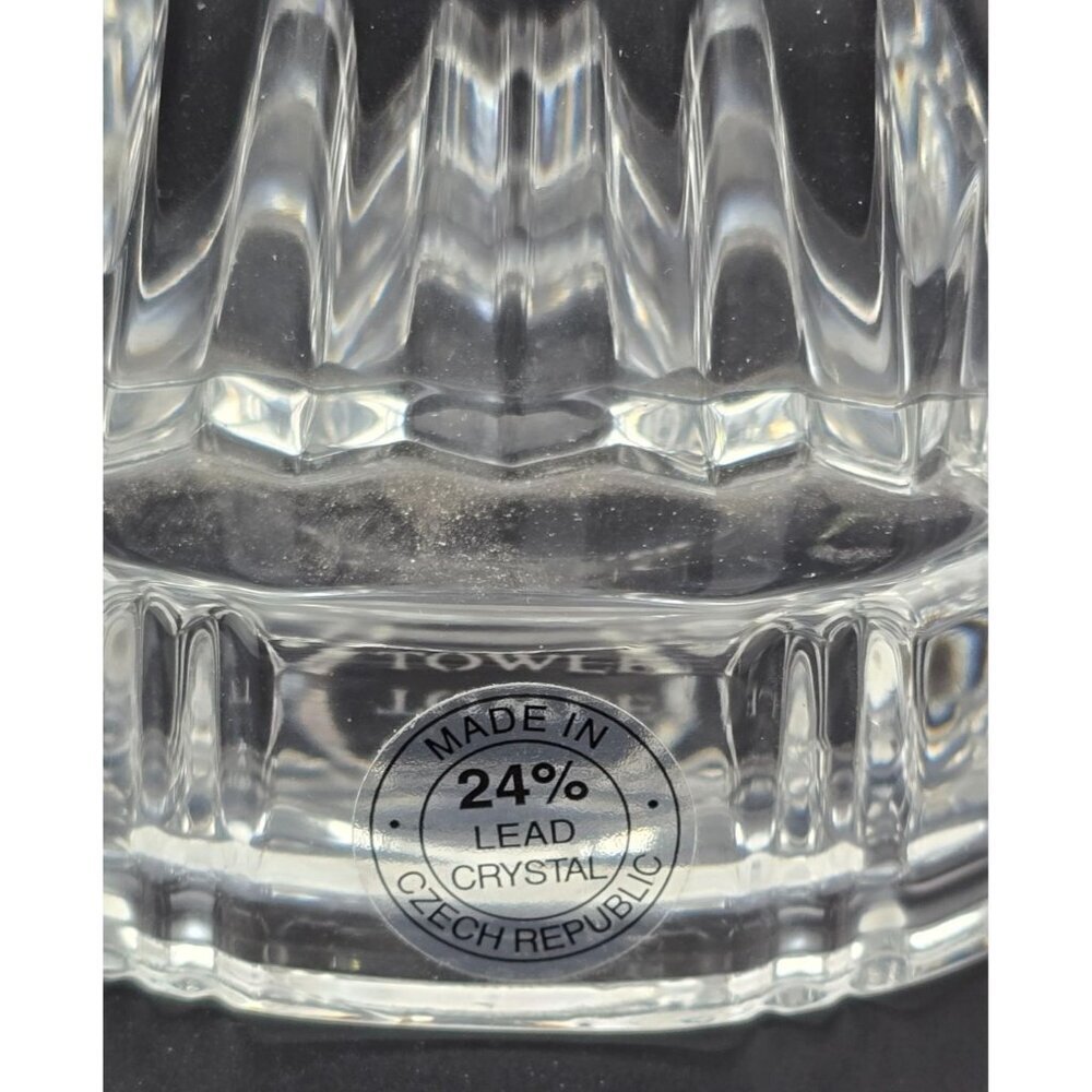 TOWLE Czech 24% Lead Crystal Cathedral Votive Candle Holder Holy Gold Star - Picture 3 of 6